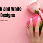 Pink and white nail design