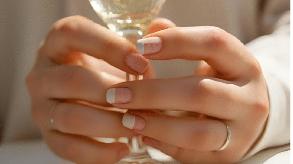 Pink and white nail design 