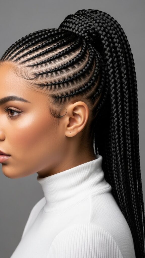 Cornrow Braided Ponytail