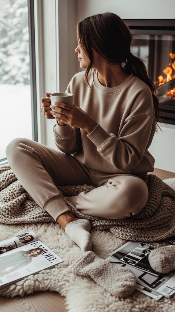 Sweatshirt with Joggers and Sneakers